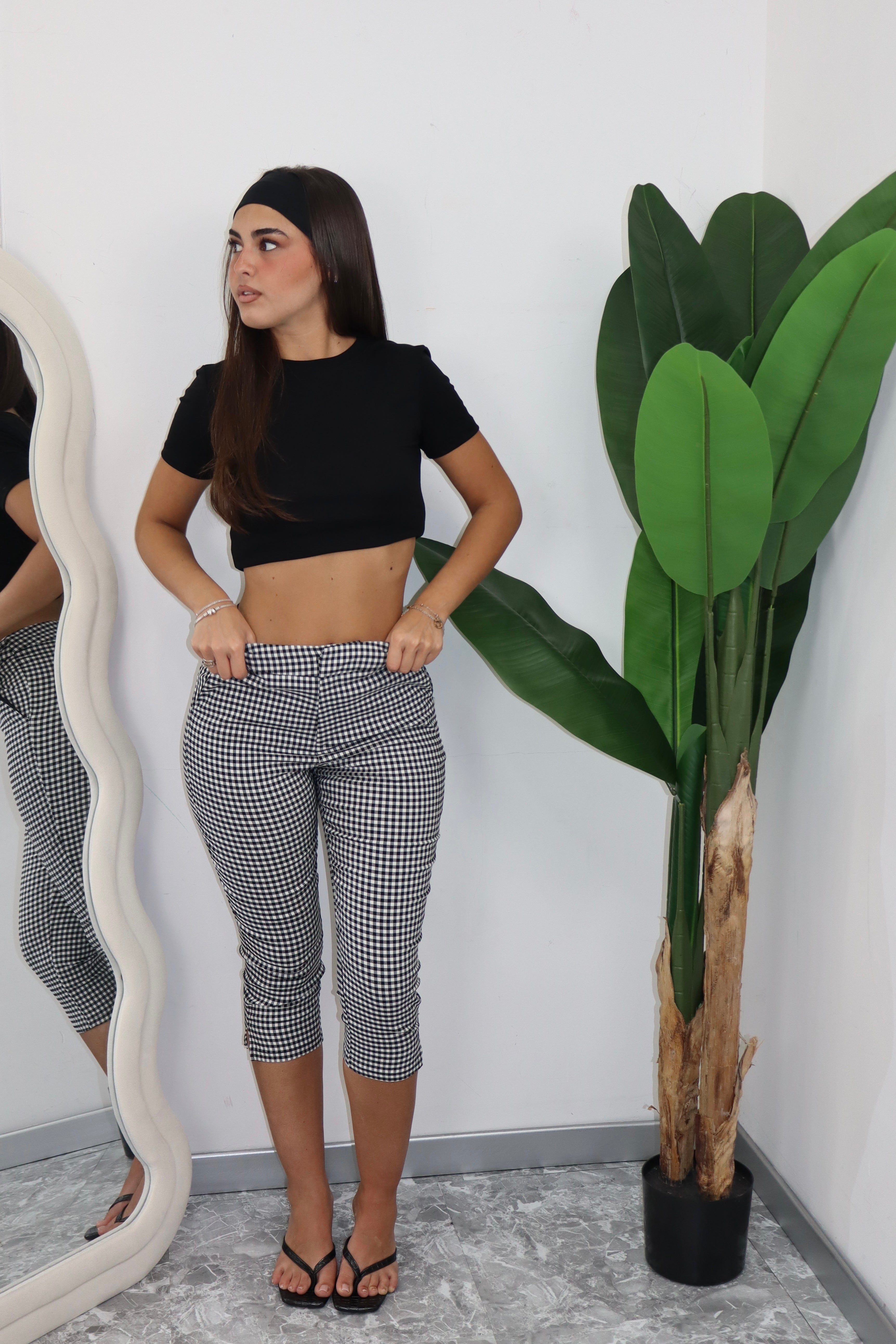 Pantaloni cropped quadri