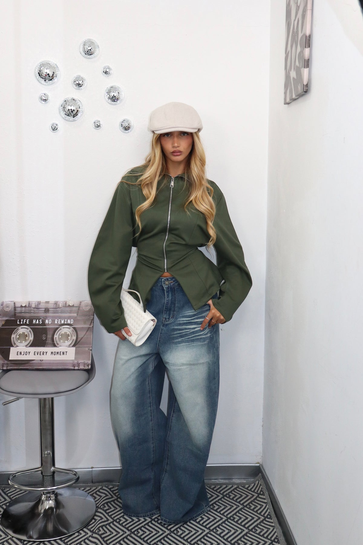 Felpa fitted Olive