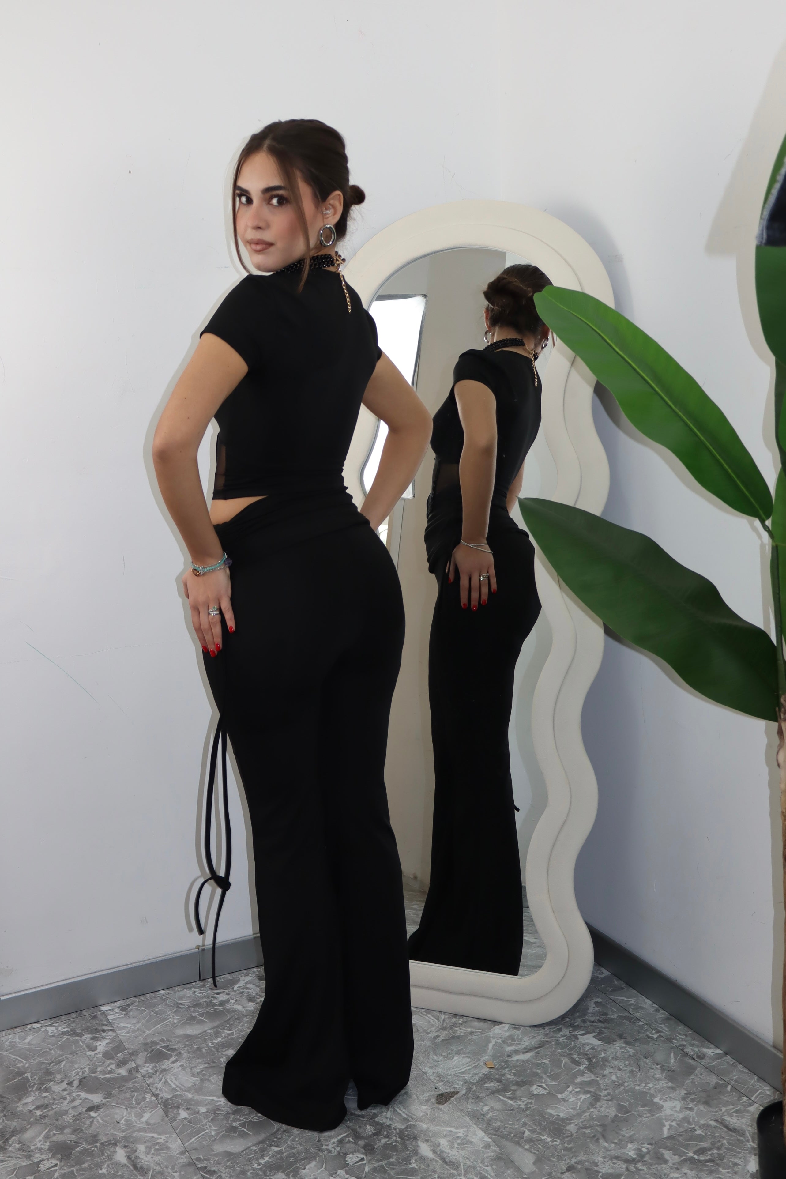 Coordinato Flora Nero