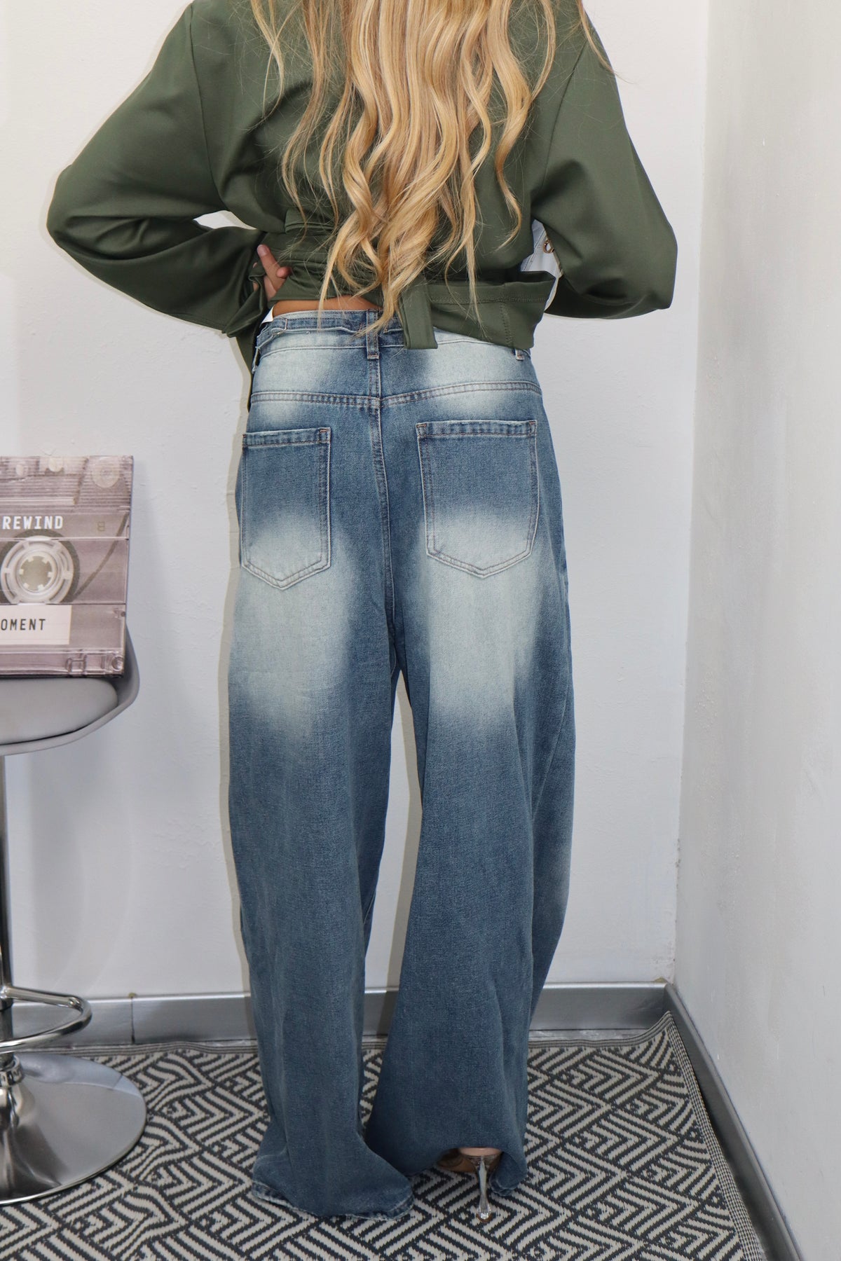 Jeans baggy washed blue