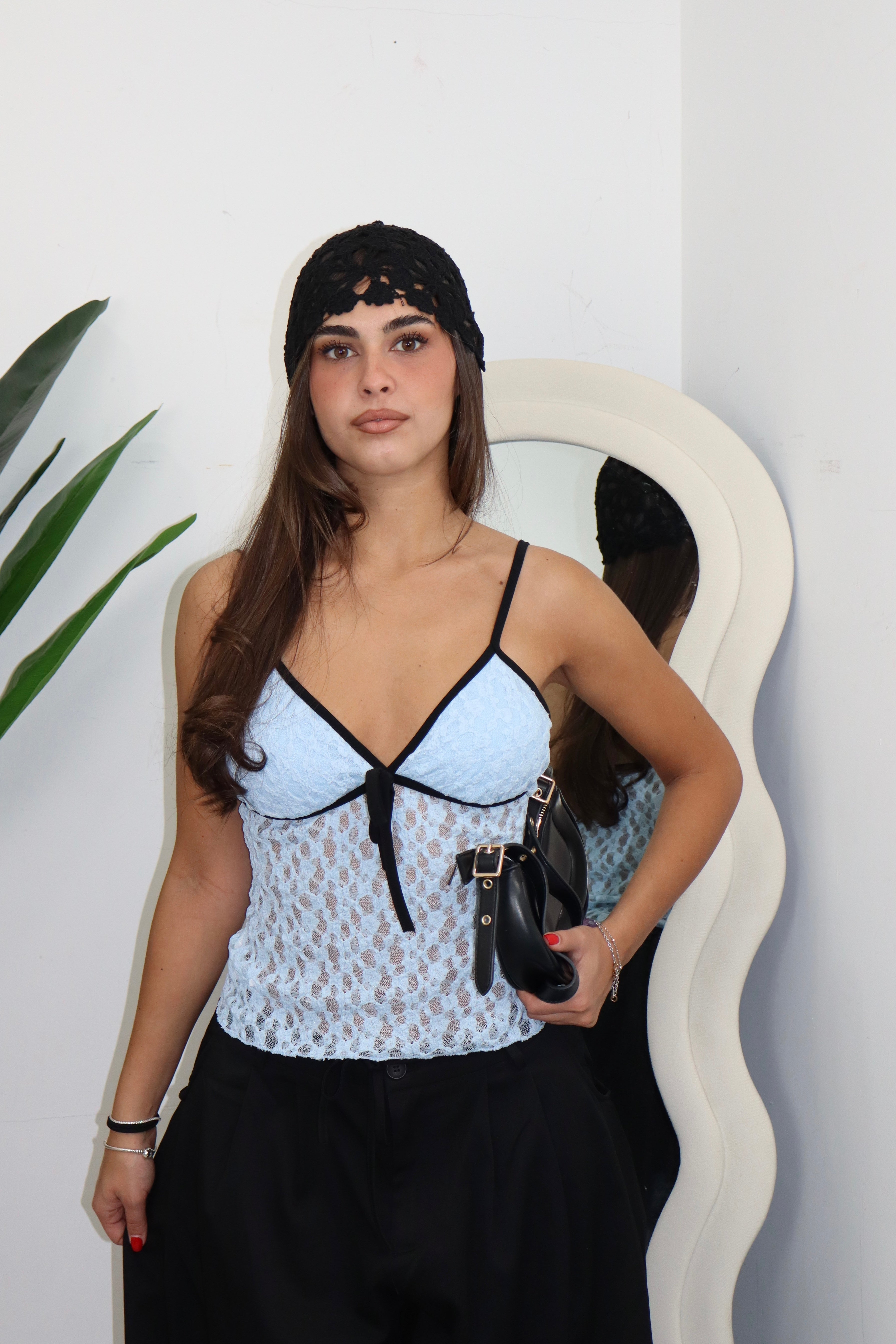 Top pizzo azzurro